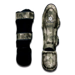 Beige Digital Camo Pattern Print Muay Thai Shin Guard