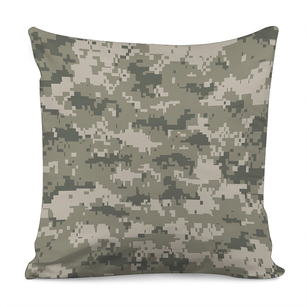 Beige Digital Camo Pattern Print Pillow Cover