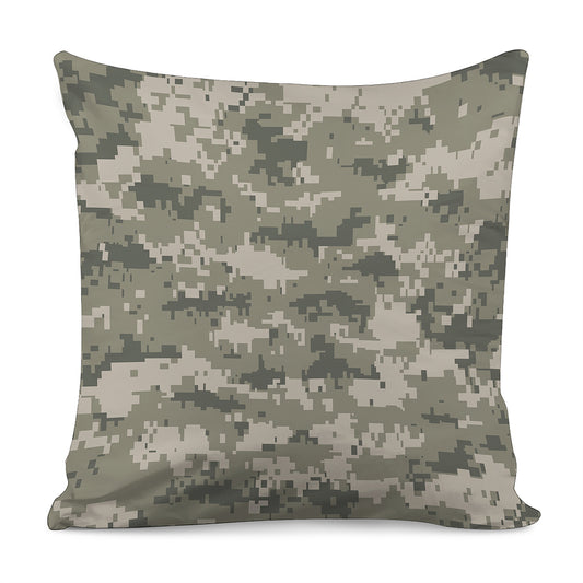 Beige Digital Camo Pattern Print Pillow Cover