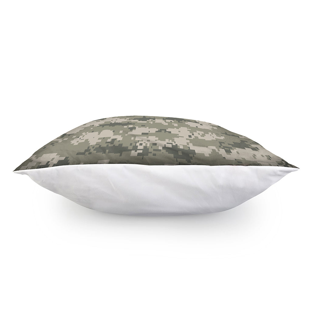 Beige Digital Camo Pattern Print Pillow Cover