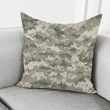 Beige Digital Camo Pattern Print Pillow Cover