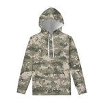 Beige Digital Camo Pattern Print Pullover Hoodie