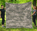 Beige Digital Camo Pattern Print Quilt