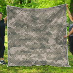 Beige Digital Camo Pattern Print Quilt
