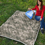 Beige Digital Camo Pattern Print Quilt