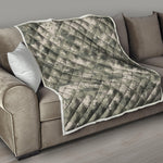 Beige Digital Camo Pattern Print Quilt