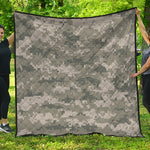 Beige Digital Camo Pattern Print Quilt