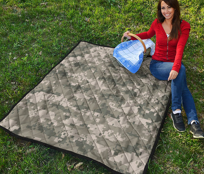 Beige Digital Camo Pattern Print Quilt