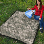 Beige Digital Camo Pattern Print Quilt