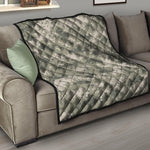Beige Digital Camo Pattern Print Quilt