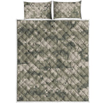 Beige Digital Camo Pattern Print Quilt Bed Set