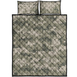 Beige Digital Camo Pattern Print Quilt Bed Set