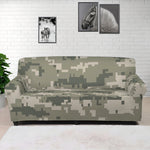 Beige Digital Camo Pattern Print Sofa Cover