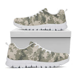 Beige Digital Camo Pattern Print White Sneakers