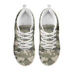 Beige Digital Camo Pattern Print White Sneakers