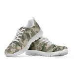 Beige Digital Camo Pattern Print White Sneakers