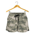 Beige Digital Camo Pattern Print Women's Shorts