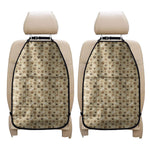Beige Paw And Bone Pattern Print Car Seat Organizers