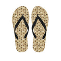 Beige Paw And Bone Pattern Print Flip Flops