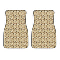 Beige Paw And Bone Pattern Print Front Car Floor Mats