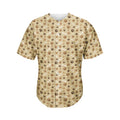 Beige Paw And Bone Pattern Print Men's Baseball Jersey