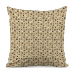 Beige Paw And Bone Pattern Print Pillow Cover