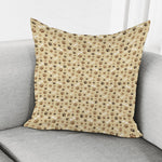 Beige Paw And Bone Pattern Print Pillow Cover