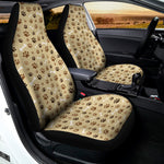 Beige Paw And Bone Pattern Print Universal Fit Car Seat Covers