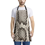 Beige Snakeskin Print Apron