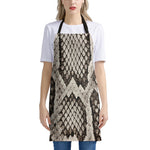 Beige Snakeskin Print Apron