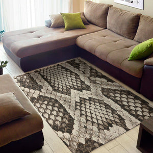 Beige Snakeskin Print Area Rug