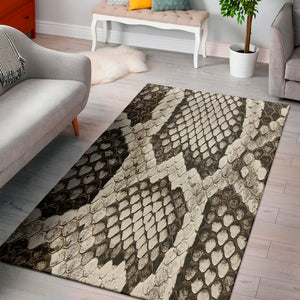 Beige Snakeskin Print Area Rug