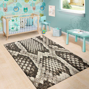 Beige Snakeskin Print Area Rug