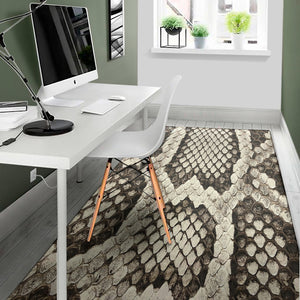 Beige Snakeskin Print Area Rug