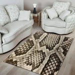 Beige Snakeskin Print Area Rug