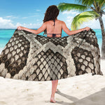 Beige Snakeskin Print Beach Sarong Wrap
