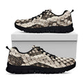 Beige Snakeskin Print Black Running Shoes