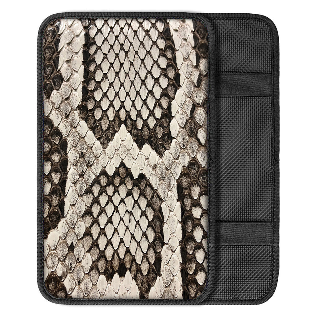 Beige Snakeskin Print Car Center Console Cover