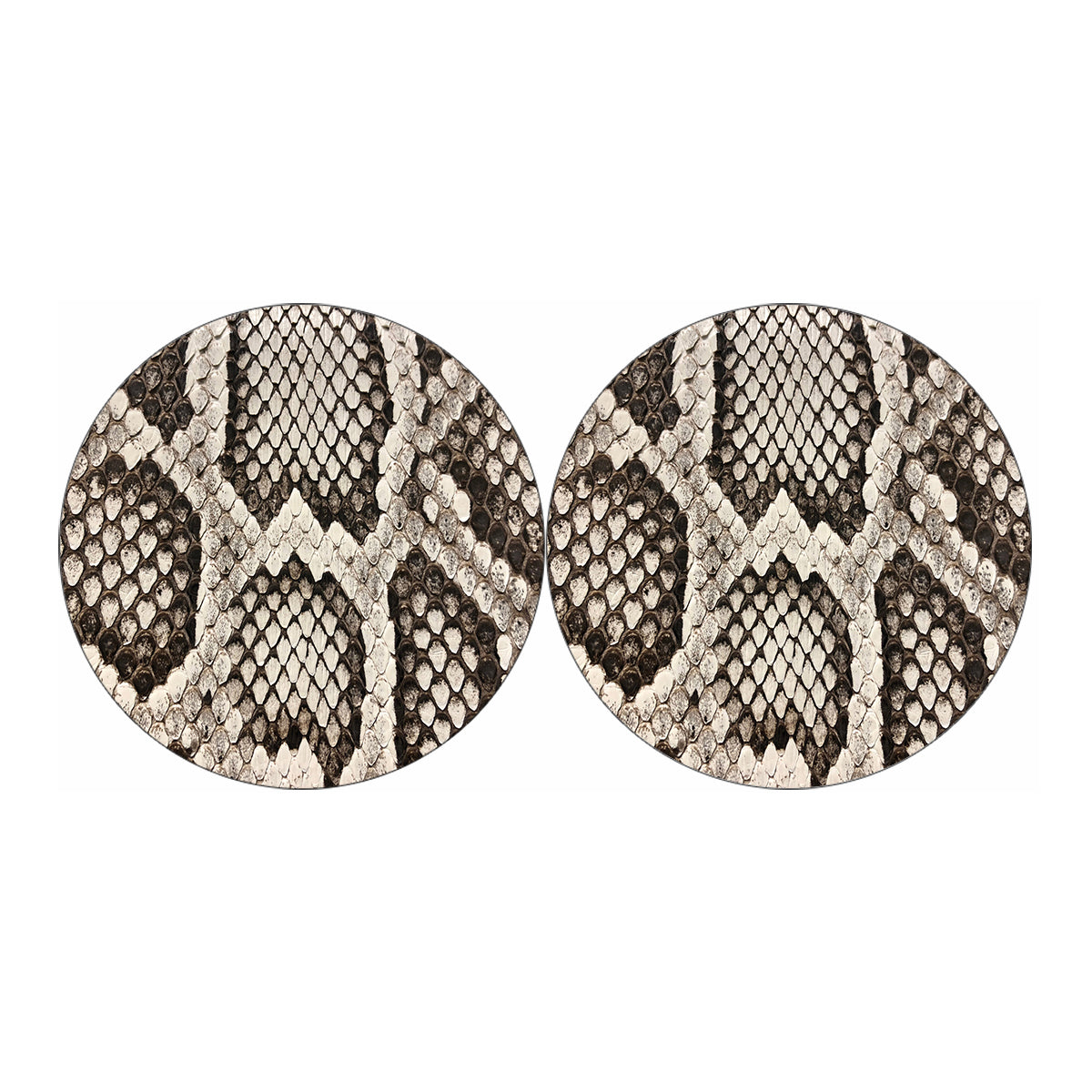 Beige Snakeskin Print Car Coasters