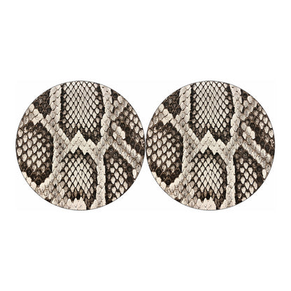 Beige Snakeskin Print Car Coasters