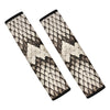 Beige Snakeskin Print Car Seat Belt Covers