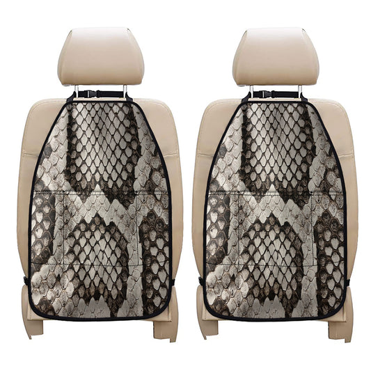 Beige Snakeskin Print Car Seat Organizers