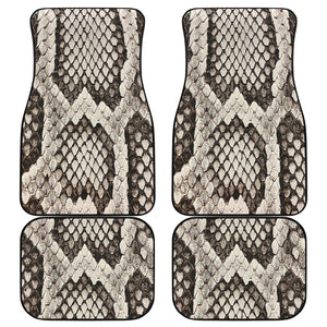 Beige Snakeskin Print Front and Back Car Floor Mats