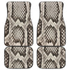 Beige Snakeskin Print Front and Back Car Floor Mats