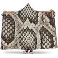 Beige Snakeskin Print Hooded Blanket