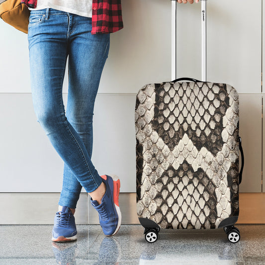 Beige Snakeskin Print Luggage Cover