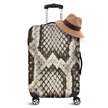 Beige Snakeskin Print Luggage Cover