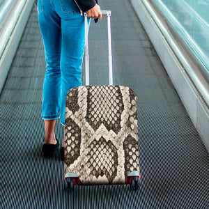 Beige Snakeskin Print Luggage Cover