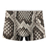 Beige Snakeskin Print Men's Boxer Briefs