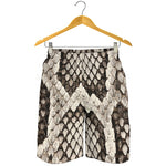 Beige Snakeskin Print Men's Shorts